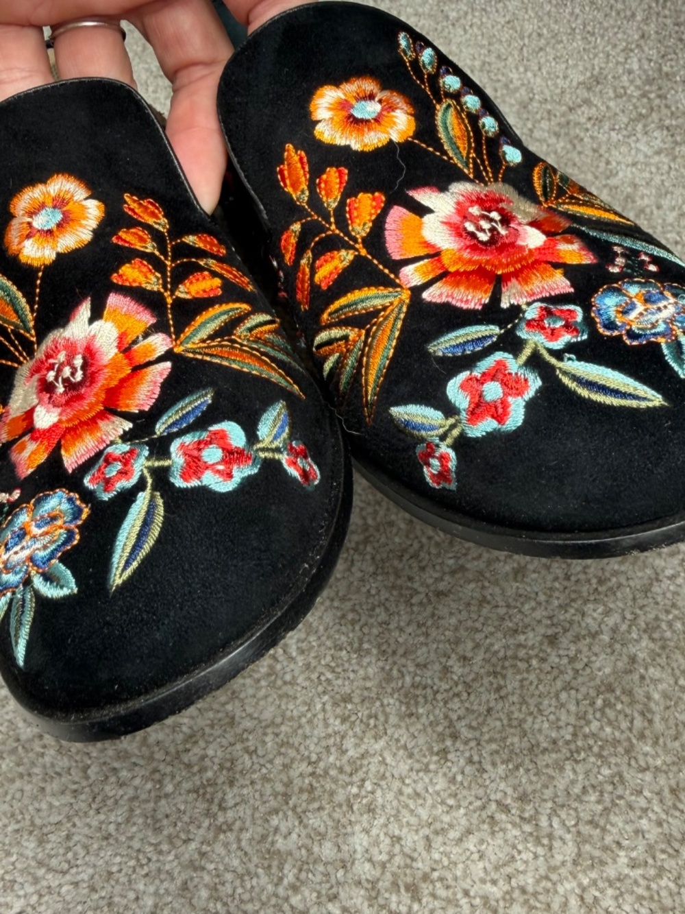 Johnny Was Darnahta Smoking Loafer Velvet Floral 9.5 - Picture 2 of 5
